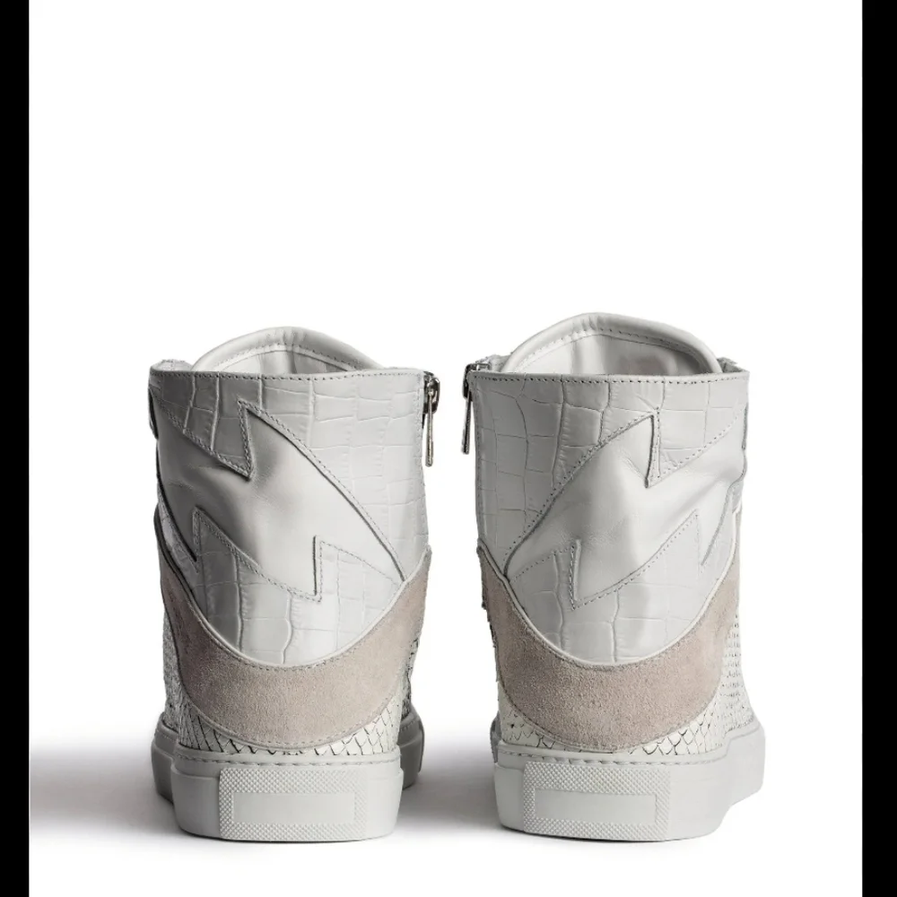 New!! Zadig & Voltaire, High Flash Keith Sneakers, Blanc(White), Size 38 - NIB - Picture 8 of 14